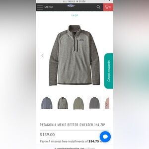 Patagonia men’s quarter zip